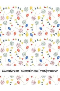 December 2018 - December 2019 Weekly Planner