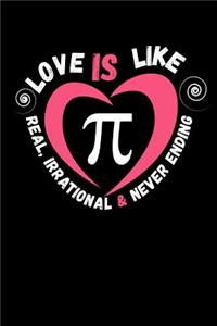 Love Is Like Pi Real Irrational & Never Ending
