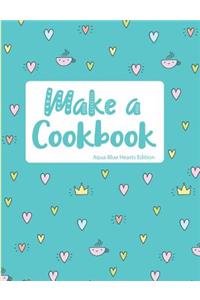 Make a Cookbook Aqua Blue Hearts Edition