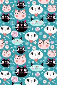 Bullet Journal Notebook Funny Cats Pattern