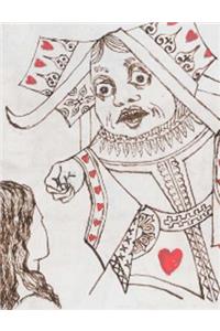 Alice Underground Queen Of Hearts Composition Book College Rule 7.44x 9.69