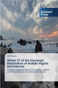 Article 27 of the Universal Declaration of Human Rights and Internet