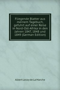 Fliegende Blatter aus meinem Tagebuch, gefuhrt auf einer Reise in Nord-Ost-Afrika in den Jahren 1847, 1848 und 1849 (German Edition)