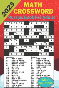 2023 Math Crossword Puzzles Book For Adults Math Solutions
