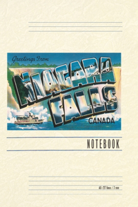 Vintage Lined Notebook Greetings from Niagara Falls, Canada