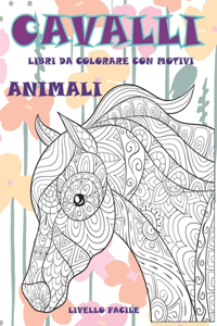 Libri da colorare con motivi - Livello facile - Animali - Cavalli