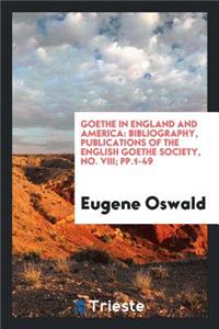 Goethe in England and America
