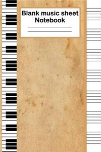 Blank music sheet notebook