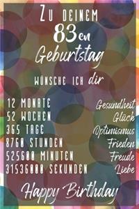 Zu deinem 83en Geburtstag wünsche ich dir