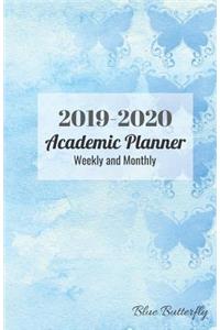 2019-2020 Academic Planner Weekly and Monthly Blue Butterfly