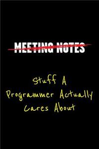 Meeting Notes Stuff a Programmer Actually Cares about