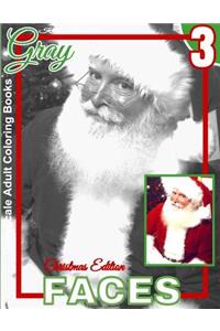 Grayscale Adult Coloring Books Gray Faces 3 Christmas Edition