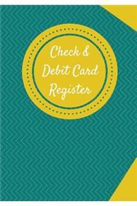 Check & Debit Card Register (BONUS Notes area/7 X 10 inches)