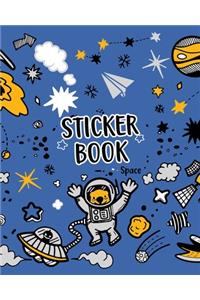 Sticker Book Space: Blank Permanent Sticker Book