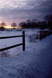 Winter Theme Journal Daybreak Sunrise Fence