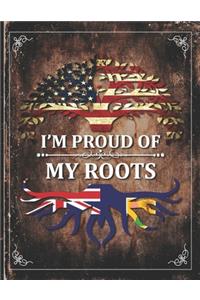 Im Proud of My Roots: Vintage Turks And Caicos and American Flag Personalized Gift for Coworker Friend 2020 Calendar Daily Weekly Monthly Planner Organizer