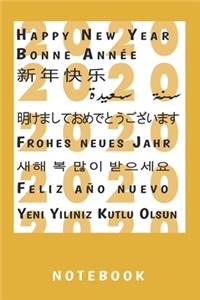 Happy New Year in Multi-Language Notebook/Journal-6x9 Writing Notebook