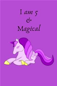 Unicorn Journal I am 5 & Magical