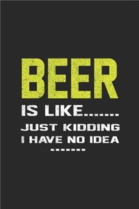 Beer Is Like....... Just Kidding I Have No Idea.......
