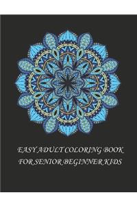 Easy mandala adult coloring book for senior beginner kids
