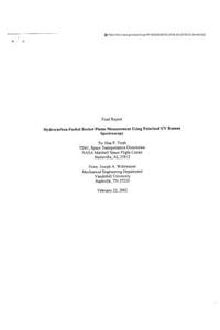 Hydrocarbon-Fueled Rocket Plume Measurement Using Polarized UV Raman Spectroscopy