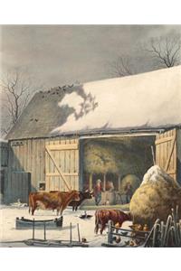Vintage Winter Farm School Composition Book 130 Pages