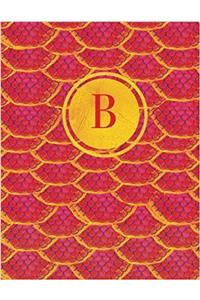 B Initial Monogram Journal: In Fuchsia Pink, Red, and Gold Animal Print (Journal Notebook For Women)