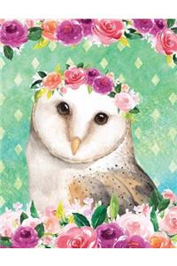My Big Fat Bullet Journal for Bird Lovers Owl in Flowers