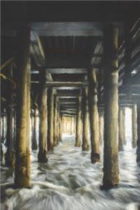Waves Under the Pier - Lined Notebook with Margins