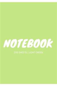 Notebook 200 Sheets: Light Green: Notebook 7 X 10: Notebook 400 Pages