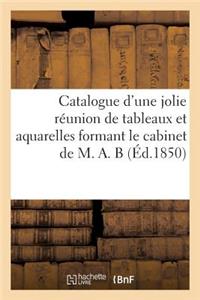 Catalogue d'Une Jolie Réunion de Tableaux Et Aquarelles Formant Le Cabinet de M. A. B