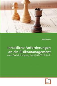 Inhaltliche Anforderungen an ein Risikomanagement