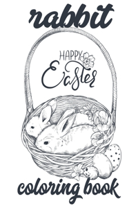 Rabbit happy Easter Coloring Book