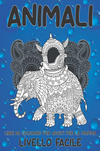 Libri da colorare per adulti per la mamma - Livello facile - Animali