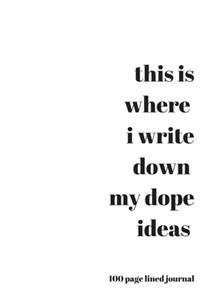 This Is Where I Write Down My Dope Ideas