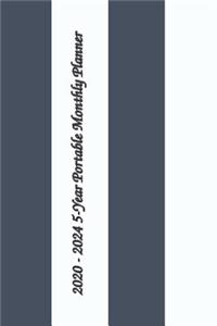 2020 - 2024 5-Year Portable Monthly Planner 6x9