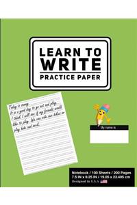 Learn To Write Practice Paper