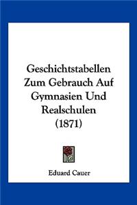 Geschichtstabellen Zum Gebrauch Auf Gymnasien Und Realschulen (1871)