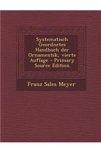 Systematisch Geordnetes Handbuch der Ornamentik, vierte Auflage