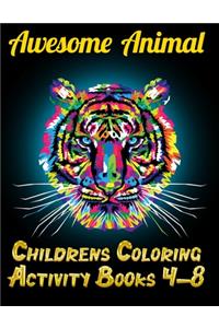 Awesome Animal Childrens Coloring Activity Books 4-8