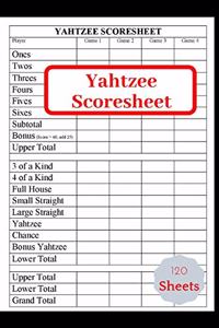Yahtzee Scores Sheets