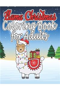 Llama Christmas Coloring Book For Adults