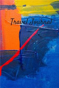 Travel Journal - 6x9 inch blank lined journal abstract paint cover