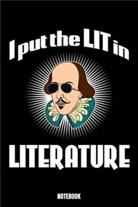 I Put The Lit In Literature Notebook: Lit Träume Notizbuch I Dream Journal I Dream Recorder I Tagebuch und Notizbuch zur Aufnahme deiner Träume I Track your Dreams Alpträume I Geschenk f