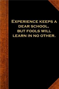 2020 Weekly Planner Ben Franklin Quote Experience Vintage Style 134 Pages
