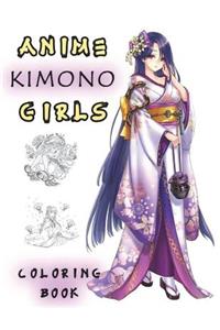 Anime Kimono Girls Coloring Book