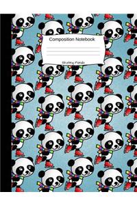 Skating Panda Composition Notebook