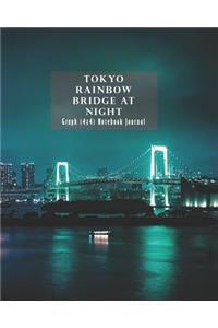 Tokyo Rainbow Bridge at Night Graph (4x4) Notebook Journal