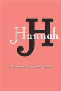 Hannah Personalized Lined Journal Notebook