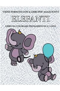 Libro da colorare per bambini di 4-5 anni (Elefanti)